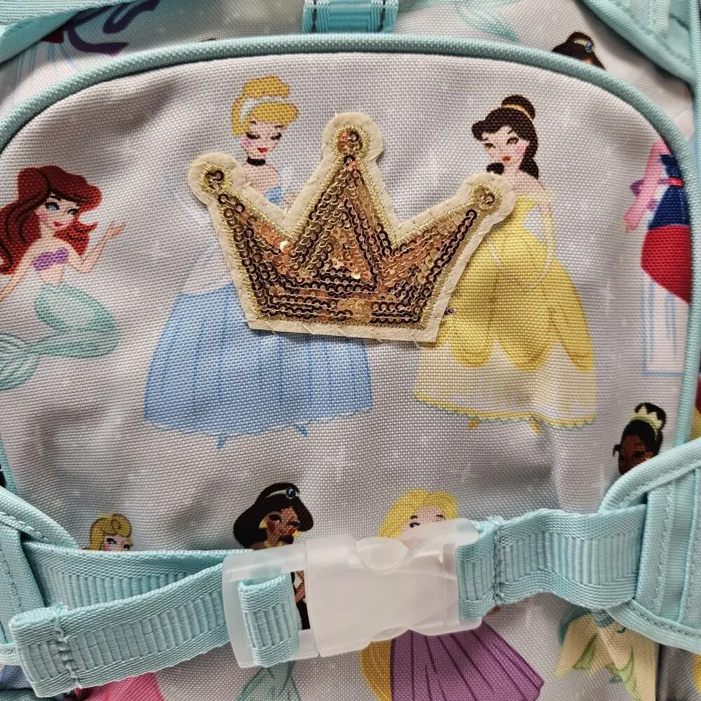Pottery Barn Kids Small Disney Princess Backpack Aqua Blue NWT No Monogram NEW